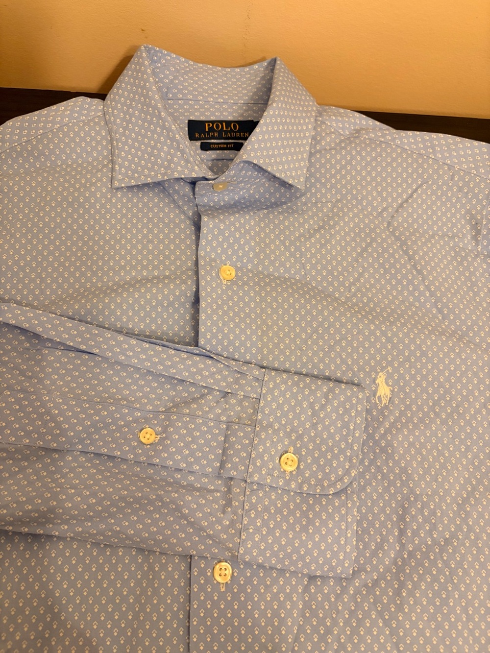 Polo by Ralph Lauren Light Blue Micro-Pattern Button-Down Shirt